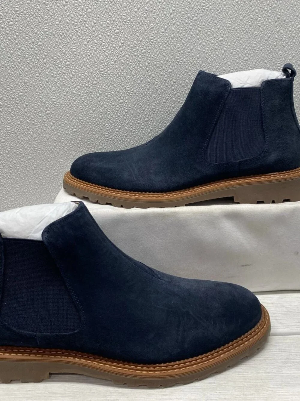 Vintage Foundry Co Mens Size 9 Blaise Chelsea Boots Navy Suede Slip Ons